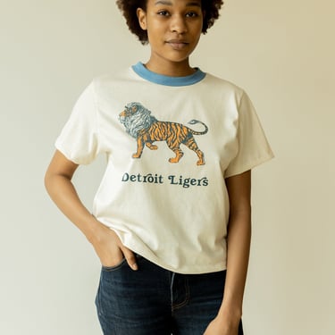 Detroit Sports T-Shirt, Organic V-Neck Tee, Ligers, Tigers, Lions, Detroit Clothing 