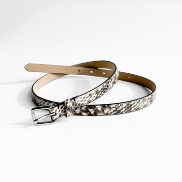 Thin Vinyl Snakeskin Belt, sz. M/L