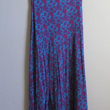 90s Floral Sleeveless Midi Dress S 36 Bust 38 Waist 