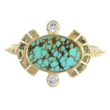 The Sol Ring - No. 8 Turquoise & White Diamond