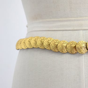 1980s Gold Disc Elastic Belt 