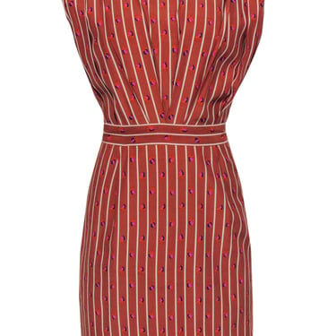 Rachel Comey - Brown Striped & Floral Print Sheath Dress Sz 8