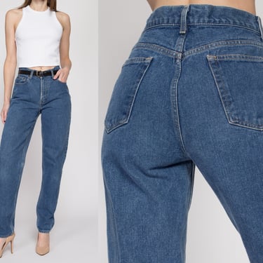 Medium 80s Lizwear High Waisted Mom Jeans 28" | Vintage Relaxed Fit Tapered Leg Tall Long Inseam Jeans 