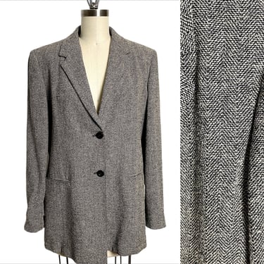 1990s vintage MaxMara herringbone blazer - size 12 