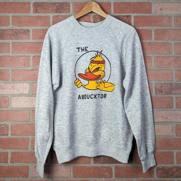 Vintage 80s The Abducktor ORIGINAL Funny Cute Crewneck Sweatshirt - Large 