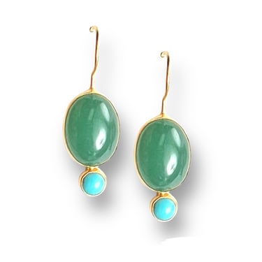Aventurine and Turquoise Middie Earring