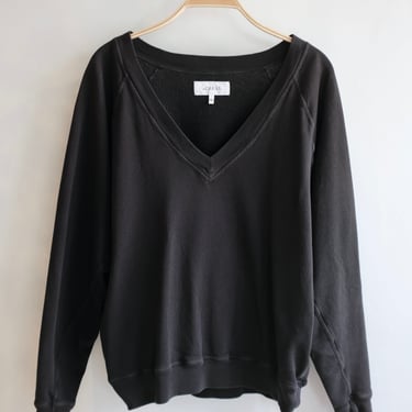 Pre-loved / The Great Black V-Neck Sweatshirt / Size 2 (med)