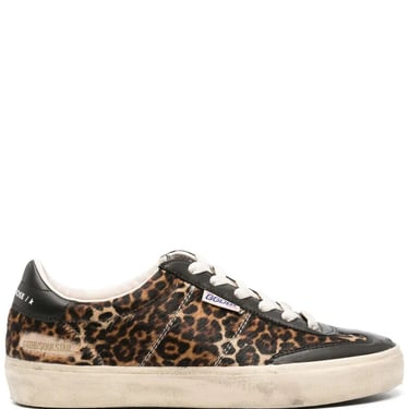 Golden Goose Women Soul Star Sneakers In Leopard-Print Pony Skin With Black Nappa Leather Heel Tab And Inserts
