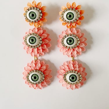 Seeing triple sunset flower earrings 