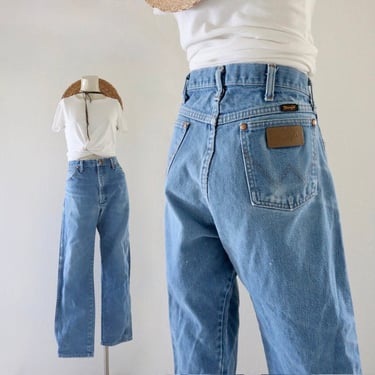 worrrn wangler jeans - 32 - vintage 90s y2k mens womens unisex western cowboy cowgirl wranglers denim blue jean 