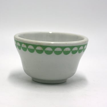 vintage Sterling restaurant china soup bowl in white and seafoam green 