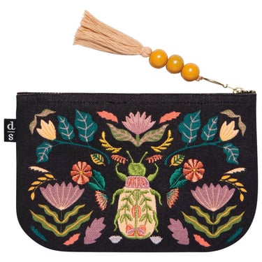 Amulet Embroidered Medium Zipper Pouch