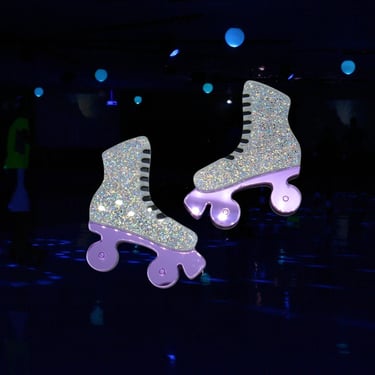 Roller Skate Hair Clip Acrylic Glitter Rollerskate Barrette 