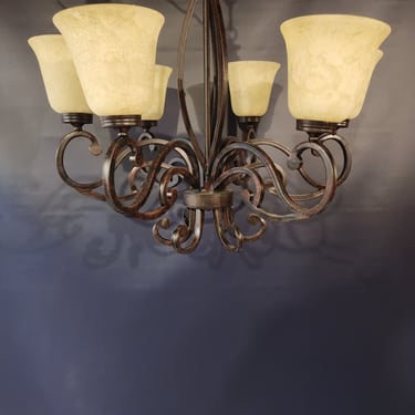 Contemporary 6 Arm Chandelier 27 x 24