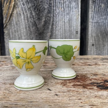 Hard Boiled Egg Holders -- Egg Holders -- Set of Two Egg Holders -- Vintage Egg Cups -- Egg Cups - Floral Egg Cups - Cups for Eggs - Egg Cup 