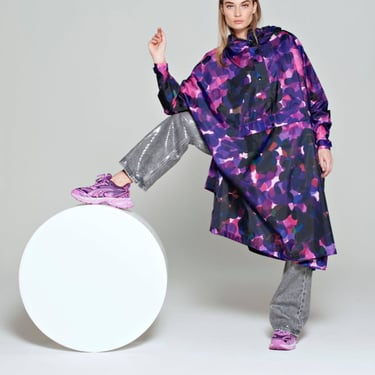 Rain Kiss City Lights Rain Poncho Jacket - Multicolor on Garmentory