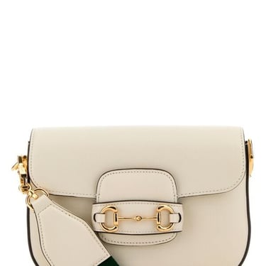 Gucci Women Ivory Leather Mini Horsebit 1955 Shoulder Bag