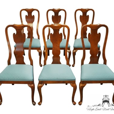 Set of 6 DREXEL HERITAGE Solid Cherry Traditional Queen Anne Style Dining Chairs 123-811 