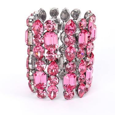 Wide Pink Crystal Bracelet