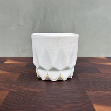 Porcelain Ceramic "Hex" Cup  - Satin White 