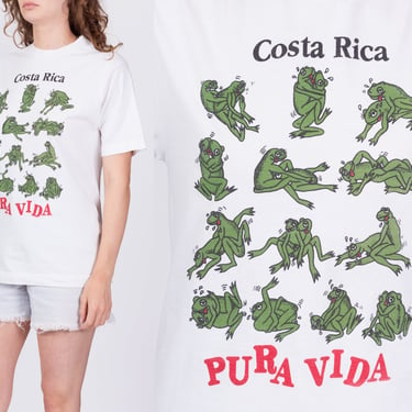 90s Pura Vida Frog Sex Positions T Shirt - Unisex Medium | Vintage Costa Rica Funny Naughty Graphic Tee 
