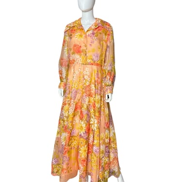 Boho Chic Avalon Classics 1970s Floral Maxi Dress 