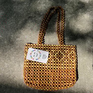 Vintage Beaded Handel Bag w/ zip closure 