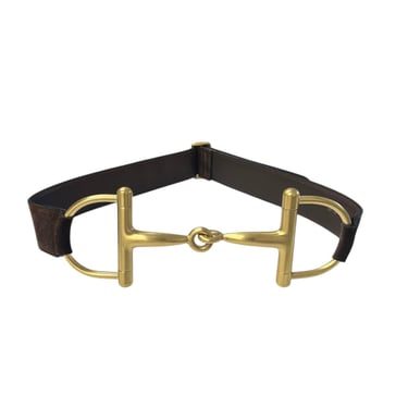 Gucci Brown Suede Horsebit Belt