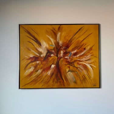 1970's Carlo of Hollywood Mid-Century Expressionist Abstract Painting 
