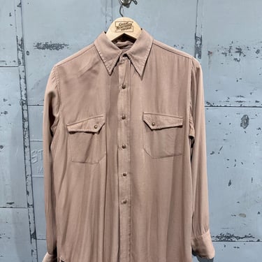 トップス 40s rayon gabardine shirts NOS Vintage 1940s-50s Rayon Gabardine Shirt Size Large Loop