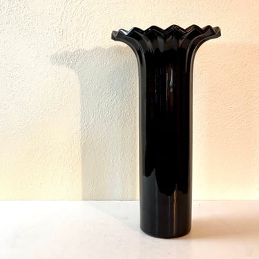 Vintage 80s Large Ceramic Memphis Design Zig Zag Vase by Haeger 