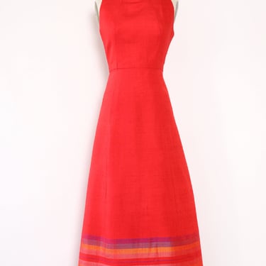 Crisp Red Striped Maxi Dress M/L