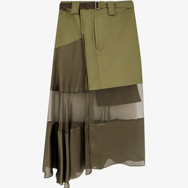 Sacai Woman Skirt Woman Green Skirts