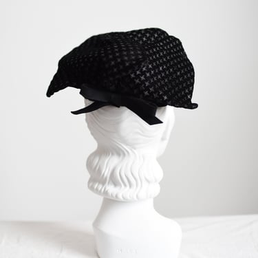 Lilly Dache Black Beret Hat 