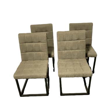 Set of 4 E&amp;E Co. Grey Upholstered Dining Chairs HOP104-2-38