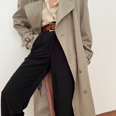 Vintage Light Taupe Belted Trench Coat