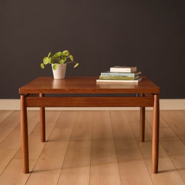 Vintage Floating Danish Teak and Brass Square Coffee Table by Grete Jalk 