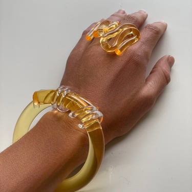 SAND BANGLE, Orange Acrylic bangle, Lucite Bangle, orange bangle, acrylic bracelet, lucite bracelet, bangle, acrylic, knot bangle 