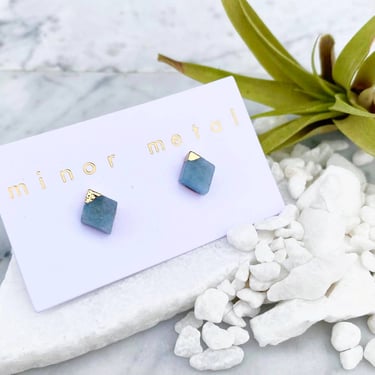 Aquamarine Diamond Stud Earrings