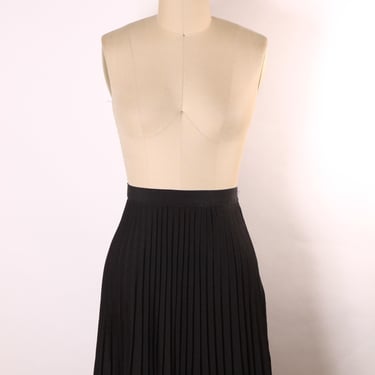 1970s Black Full Length Pleated Skirt by Koret 