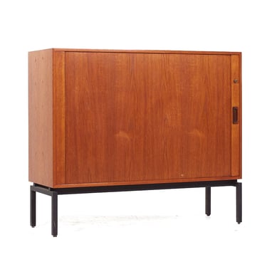 Mid Century Danish Teak Tambour Door Credenza - mcm 