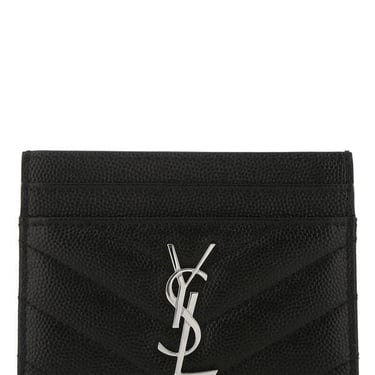 Saint Laurent Women Black Leather Card Holder