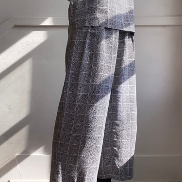 vintage grid print high rise pant suit size US 8 