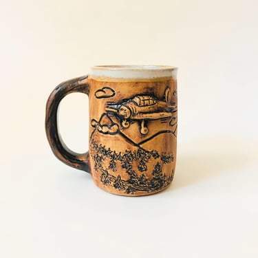 1980s Airplane Studio Pottery by NA Eastman 