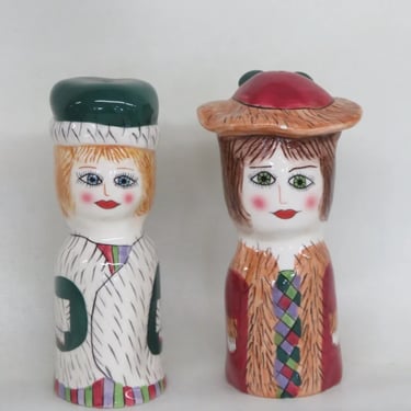 Ganz Bella Casa Ceramic Marla and Maggie Salt and Pepper Shakers a Pair 3655B