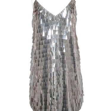 BHLDN - White Sleeveless Iridescent Sequin Sleeveless Dress Sz 14