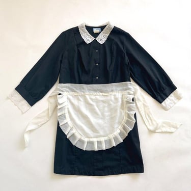 Vintage 70’s White Swan Maid's Uniform Costume Dress 