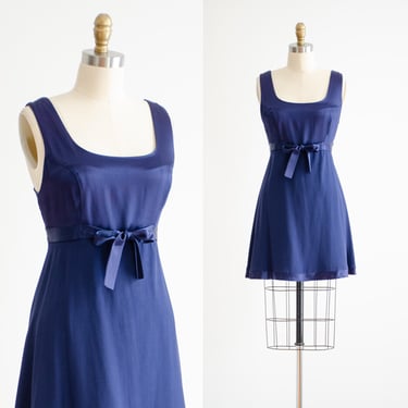 navy blue mini dress 90s y2k vintage XOXO minimalist dark blue sleeveless short summer dress 