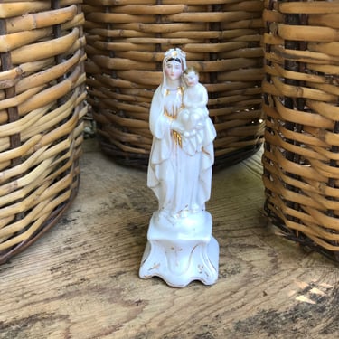 19th C French Madonna Statue, Religious, Porcelain, Chateau Chapel, KH 
