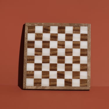 Mini Stone Chessboard, Stone Checkered Tile, Stone Decor 